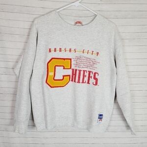 VINTAGE KANSAS CITY CHEIFS CREW NECK SWEAT SHIRT, SZ MEDIUM